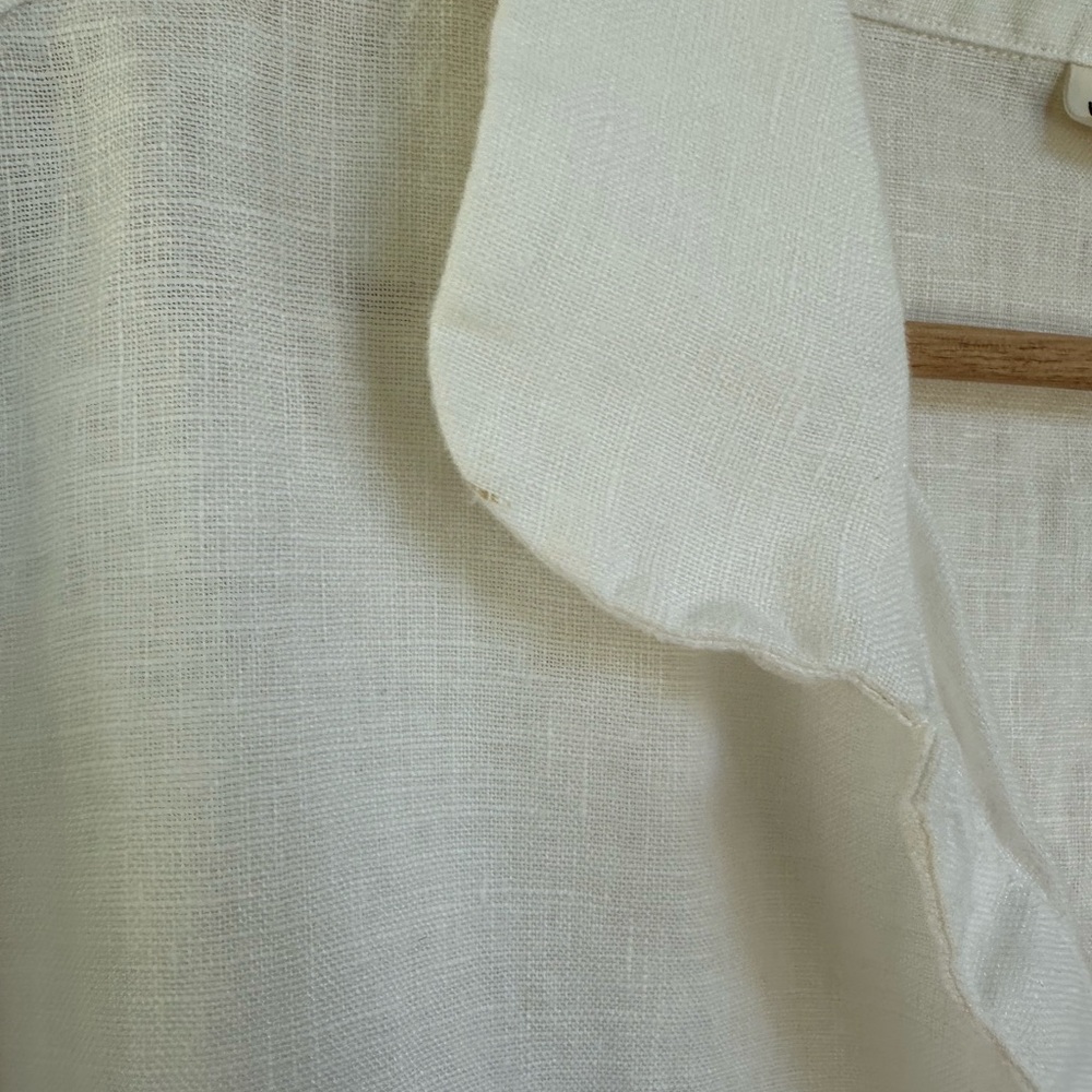 Lintico 100% Linen Peter Pan Collar 3/4 Sleeve Shirt ASTRID - Picture 4 of 6